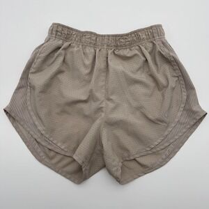 Nike Dri-FIT Womens Running Shorts Taupe Tan Perforated Athletic Size S